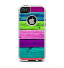 The Wide Neon Wood Planks Apple iPhone 5-5s Otterbox Commuter Case Skin Set