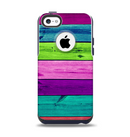 The Wide Neon Wood Planks Apple iPhone 5c Otterbox Commuter Case Skin Set