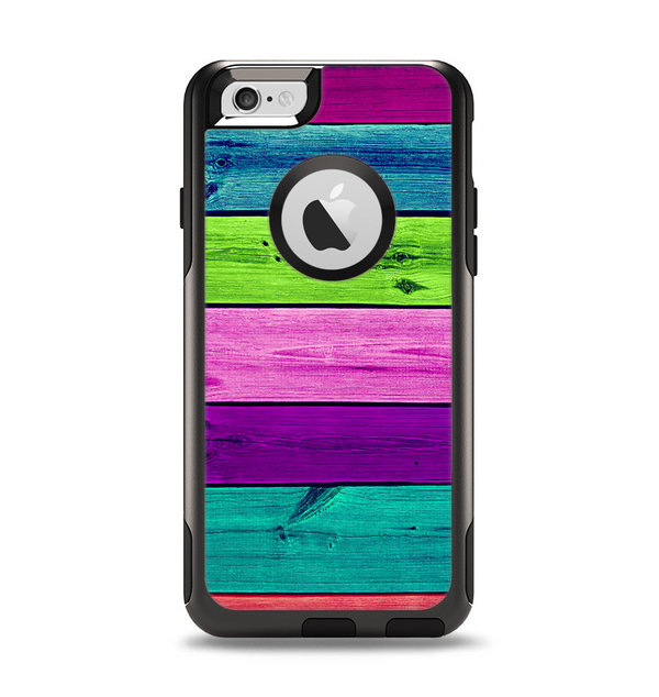 The Wide Neon Wood Planks Apple iPhone 6 Otterbox Commuter Case Skin Set