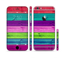 The Wide Neon Wood Planks Sectioned Skin Series for the Apple iPhone 6s Plus