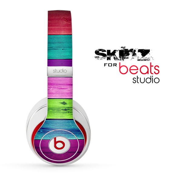 The Wide Neon Wood Planks Skin for the Beats Studio
