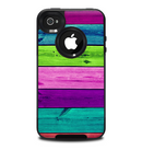 The Wide Neon Wood Planks Skin for the iPhone 4-4s OtterBox Commuter Case