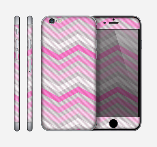 The Wide Pink Vintage Colored Chevron Pattern V6 Skin for the Apple iPhone 6