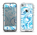 The Wild Blue Swirly Vector Water Pattern Apple iPhone 5-5s LifeProof Fre Case Skin Set