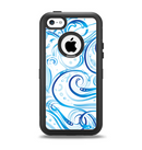 The Wild Blue Swirly Vector Water Pattern Apple iPhone 5c Otterbox Defender Case Skin Set