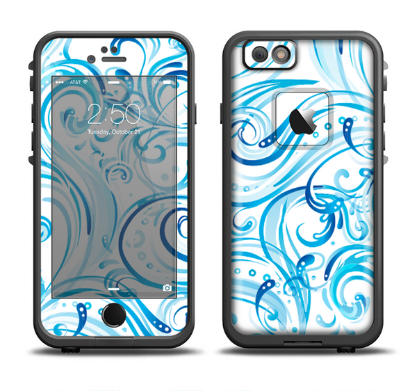 The Wild Blue Swirly Vector Water Pattern Apple iPhone 6/6s Plus LifeProof Fre Case Skin Set