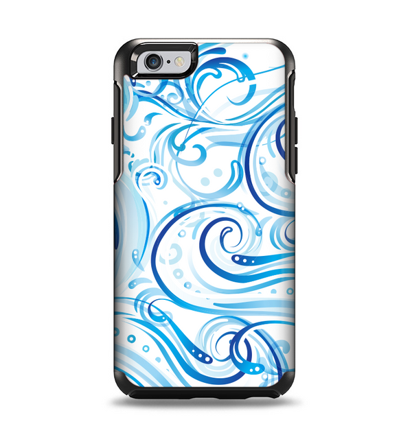 The Wild Blue Swirly Vector Water Pattern Apple iPhone 6 Otterbox Symmetry Case Skin Set