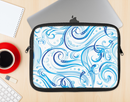 The Wild Blue Swirly Vector Water Pattern Ink-Fuzed NeoPrene MacBook Laptop Sleeve