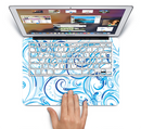 The Wild Blue Swirly Vector Water Pattern Skin Set for the Apple MacBook Pro 13" with Retina Display