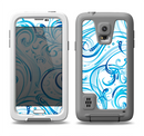The Wild Blue Swirly Vector Water Pattern Samsung Galaxy S5 LifeProof Fre Case Skin Set