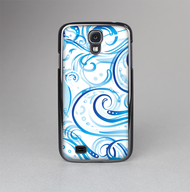 The Wild Blue Swirly Vector Water Pattern Skin-Sert Case for the Samsung Galaxy S4