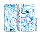 The Wild Blue Swirly Vector Water Pattern Sectioned Skin Series for the Apple iPhone 6s Plus