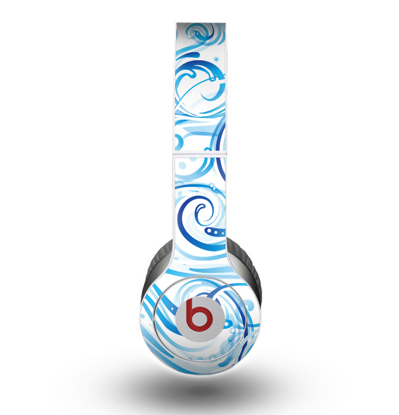The Wild Blue Swirly Vector Water Pattern Skin for the Beats by Dre Original Solo-Solo HD Headphones