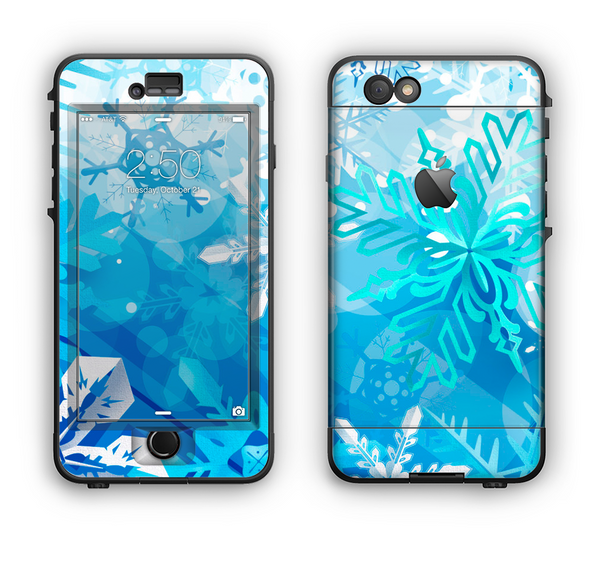 The Winter Abstract Blue Apple iPhone 6 LifeProof Nuud Case Skin Set