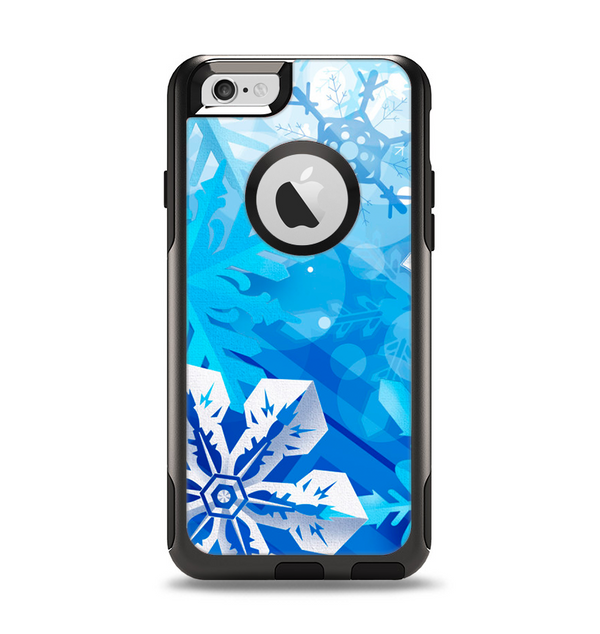 The Winter Abstract Blue Apple iPhone 6 Otterbox Commuter Case Skin Set