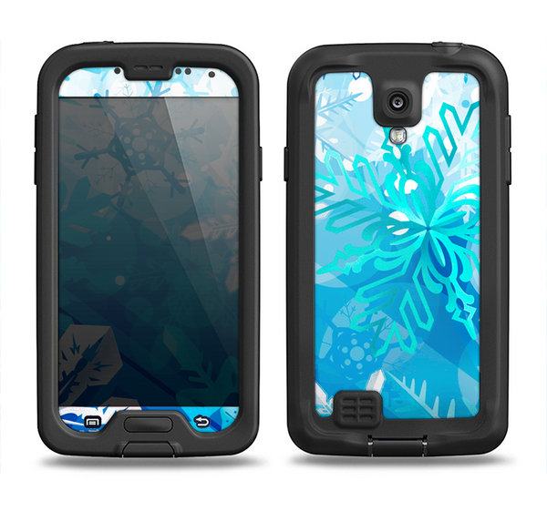 The Winter Abstract Blue Samsung Galaxy S4 LifeProof Nuud Case Skin Set