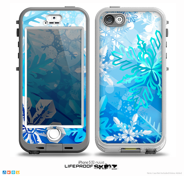 The Winter Abstract Blue Skin for the iPhone 5-5s NUUD LifeProof Case
