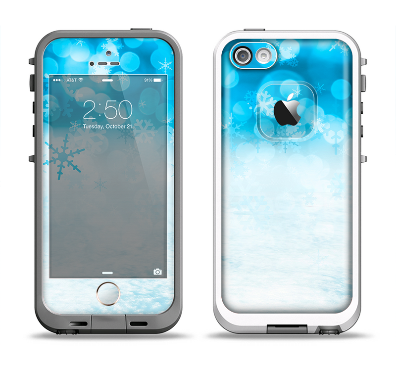 The Winter Blue Abstract Unfocused Apple iPhone 5-5s LifeProof Fre Case Skin Set
