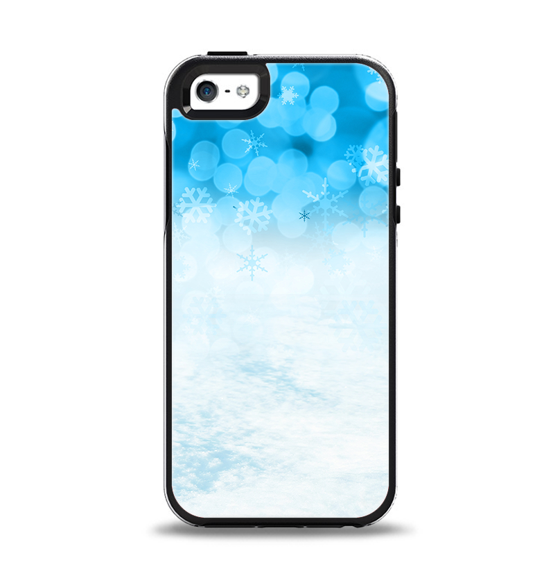 The Winter Blue Abstract Unfocused Apple iPhone 5-5s Otterbox Symmetry Case Skin Set