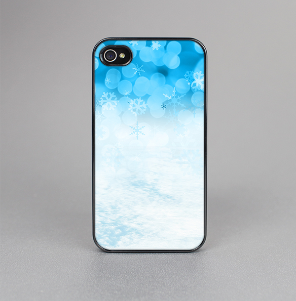 The Winter Blue Abstract Unfocused Skin-Sert for the Apple iPhone 4-4s Skin-Sert Case