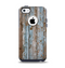 The Wood Planks with Peeled Blue Paint Apple iPhone 5c Otterbox Commuter Case Skin Set