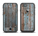 The Wood Planks with Peeled Blue Paint Apple iPhone 6/6s LifeProof Fre Case Skin Set