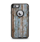 The Wood Planks with Peeled Blue Paint Apple iPhone 6 Otterbox Defender Case Skin Set