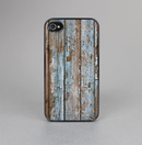 The Wood Planks with Peeled Blue Paint Skin-Sert for the Apple iPhone 4-4s Skin-Sert Case