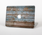 The Wood Planks with Peeled Blue Paint Skin Set for the Apple MacBook Pro 15" with Retina Display