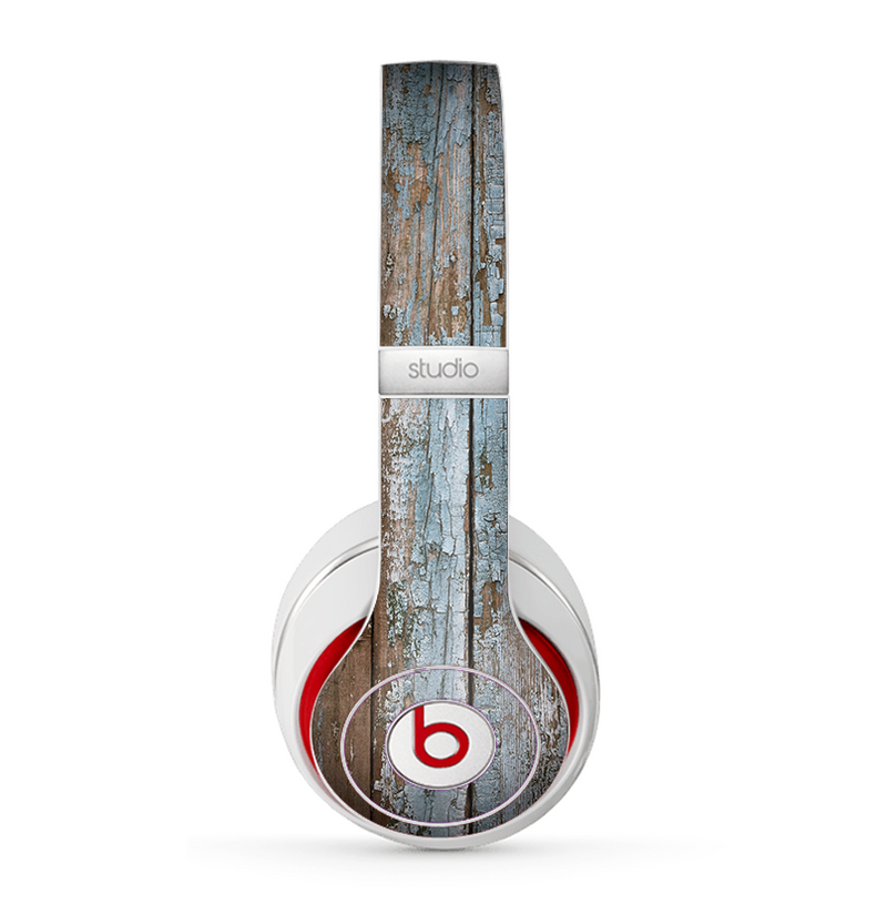 The Wood Planks with Peeled Blue Paint Skin for the Beats by Dre Studio (2013+ Version) Headphones