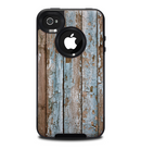 The Wood Planks with Peeled Blue Paint Skin for the iPhone 4-4s OtterBox Commuter Case