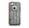 The Wood Planks with Peeled Blue Paint Skin for the iPhone 5c OtterBox Commuter Case