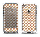 The Wood & White Chevron Pattern Apple iPhone 5-5s LifeProof Fre Case Skin Set