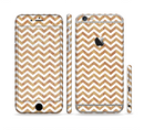 The Wood & White Chevron Pattern Sectioned Skin Series for the Apple iPhone 6s Plus
