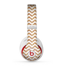The Wood & White Chevron Pattern Skin for the Beats by Dre Studio (2013+ Version) Headphones