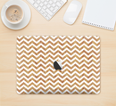 The Wood & White Chevron Pattern Skin Kit for the 12" Apple MacBook (A1534)