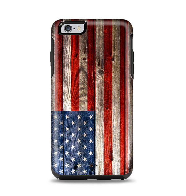The Wooden Grungy American Flag Apple iPhone 6 Plus Otterbox Symmetry Case Skin Set