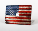 The Wooden Grungy American Flag Skin Set for the Apple MacBook Air 13"