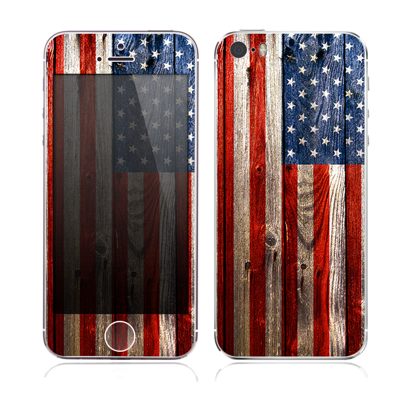 The Wooden Grungy American Flag Skin for the Apple iPhone 5s