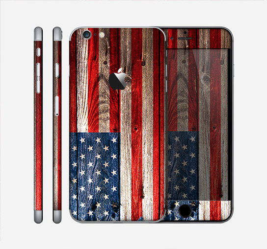The Wooden Grungy American Flag Skin for the Apple iPhone 6 Plus