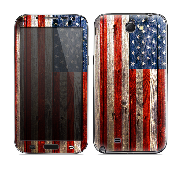 The Wooden Grungy American Flag Skin for the Samsung Galaxy Note 2