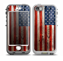 The Wooden Grungy American Flag Skin for the iPhone 5-5s nüüd LifeProof Case