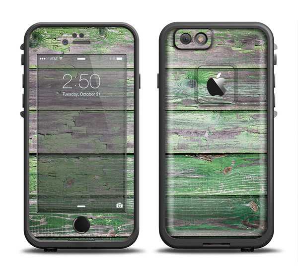 The Wooden Planks with Chipped Green Paint Apple iPhone 6/6s Plus LifeProof Fre Case Skin Set