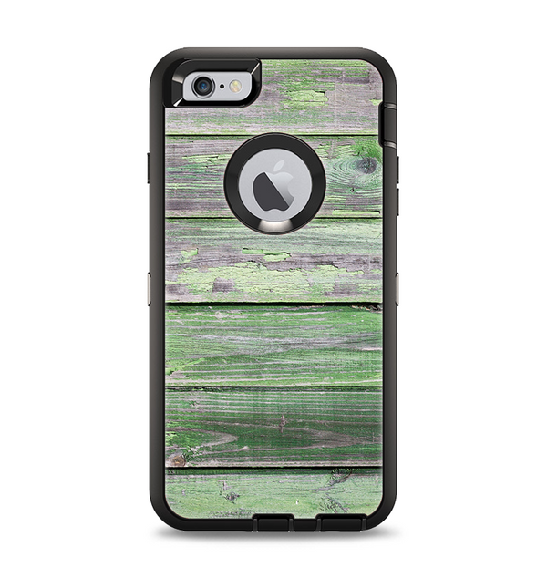 The Wooden Planks with Chipped Green Paint Apple iPhone 6 Plus Otterbox Defender Case Skin Set