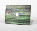 The Wooden Planks with Chipped Green Paint Skin Set for the Apple MacBook Pro 13"   (A1278)