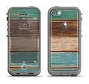 The Wooden Planks with Chipped Green and Brown Paint Apple iPhone 5c LifeProof Fre Case Skin Set