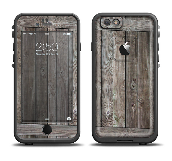 The Wooden Wall-Panel Apple iPhone 6/6s Plus LifeProof Fre Case Skin Set