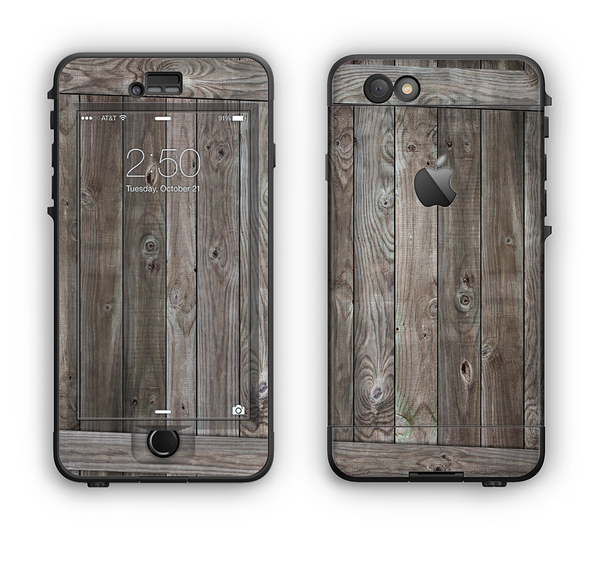 The Wooden Wall-Panel Apple iPhone 6 LifeProof Nuud Case Skin Set