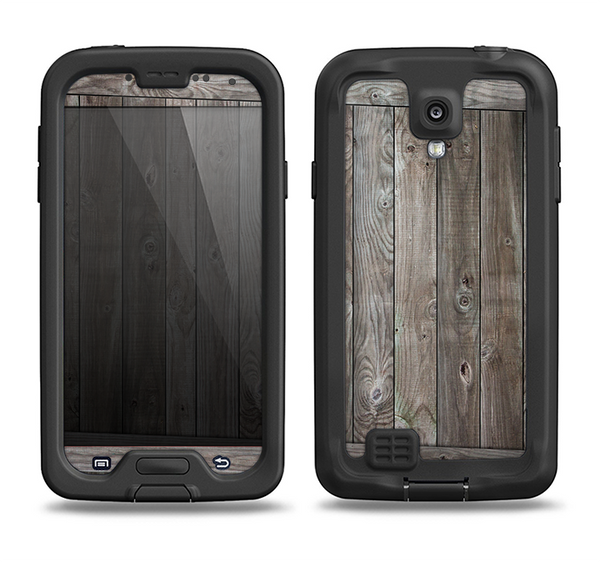 The Wooden Wall-Panel Samsung Galaxy S4 LifeProof Nuud Case Skin Set