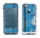 The Worn Blue Paint on Wooden Planks Apple iPhone 5-5s LifeProof Fre Case Skin Set